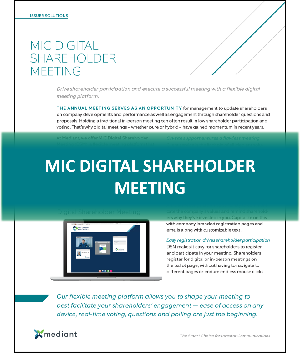 MIC Digital Shareholder Meeting