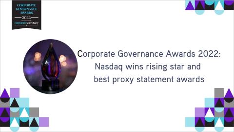 Nasdaq double-victory at Corporate Governance Awards 